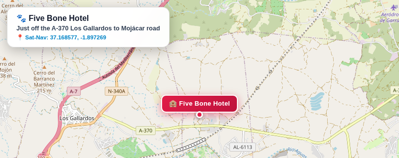 Map to Five Bone Hotel Turre